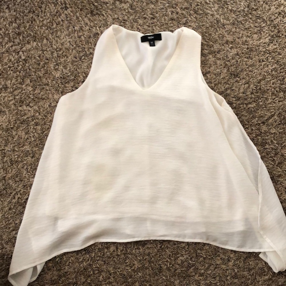 White flowy top with accent sides